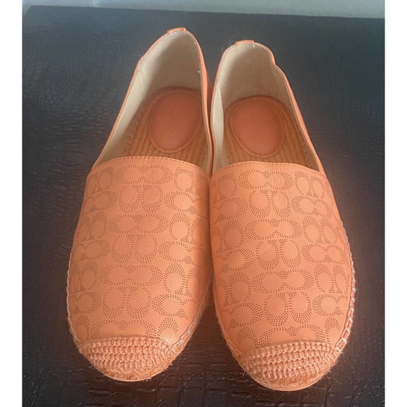 Coach Carley Leather Espadrilles Loafer Slip On Style C6763 Tangerine Sz 11 - Picture 7 of 14